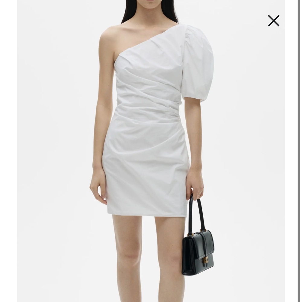 BB Dakota White One-Shoulder Dress